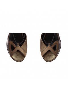 Sandale dama piele fara toc Bronz Bunny - The5thelement.ro