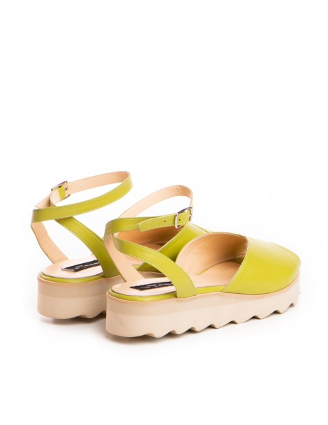 Sandale dama piele fara toc Verde Nomad - The5thelement.ro