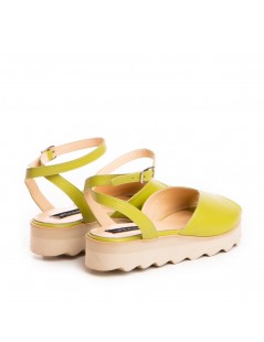 Sandale dama piele fara toc Verde Nomad - The5thelement.ro