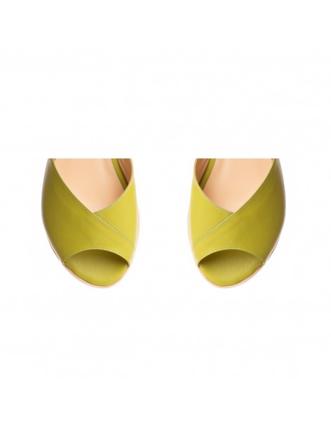 Sandale dama piele fara toc Verde Nomad - The5thelement.ro