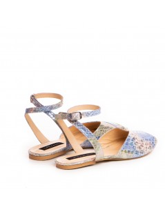 Sandale dama piele fara toc Bleu Nomad - The5thelement.ro