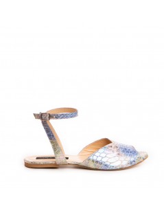 Sandale dama piele fara toc Bleu Nomad - The5thelement.ro
