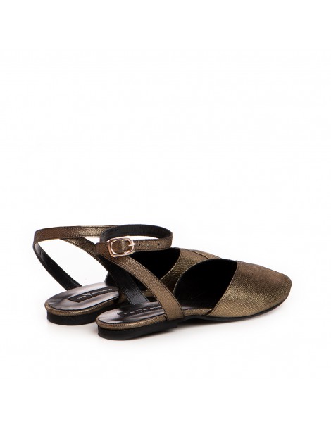Sandale dama piele fara toc Bronz Nomad - The5thelement.ro
