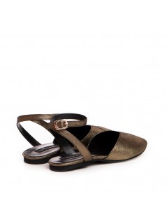 Sandale dama piele fara toc Bronz Nomad - The5thelement.ro