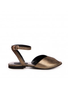 Sandale dama piele fara toc Bronz Nomad - The5thelement.ro