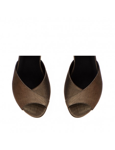 Sandale dama piele fara toc Bronz Nomad - The5thelement.ro