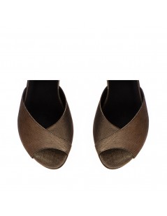 Sandale dama piele fara toc Bronz Nomad - The5thelement.ro
