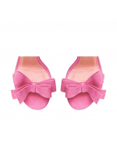 Sandale dama Piele Naturala Roz Bow - The5thelement.ro