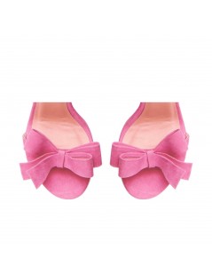 Sandale dama Piele Naturala Roz Bow - The5thelement.ro