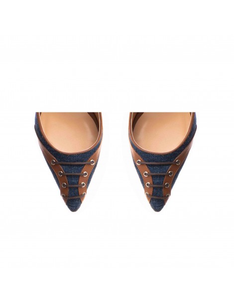 Pantofi stiletto piele naturala Bleumarin Doja - The5thelement.ro
