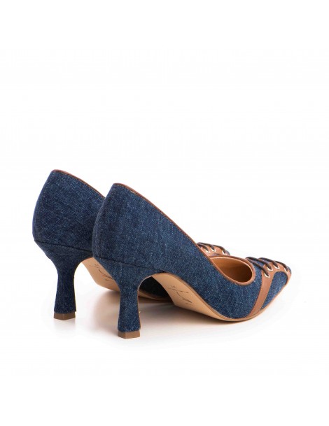 Pantofi stiletto piele naturala Bleumarin Doja - The5thelement.ro