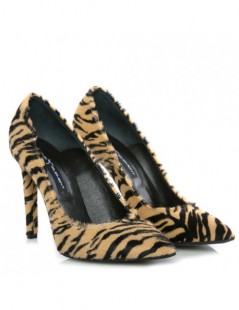 Pantofi Stiletto Piele Naturala Tiger Print - The5thelement.ro