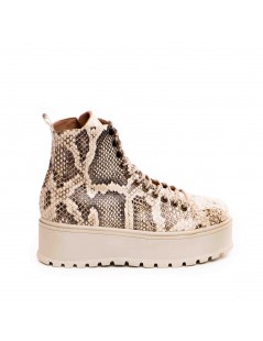 Bocanci dama Piele Naturala Thunder Print Bej - The5thelement.ro