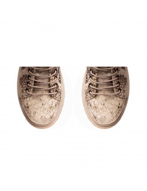Bocanci dama Piele Naturala Thunder Print Bej - The5thelement.ro