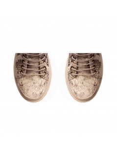 Bocanci dama Piele Naturala Thunder Print Bej - The5thelement.ro