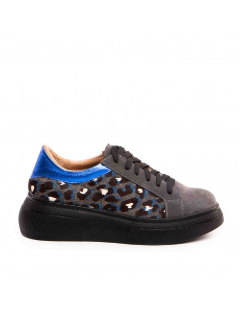 Pantofi dama piele naturala Gri Sporty - The5thelement.ro