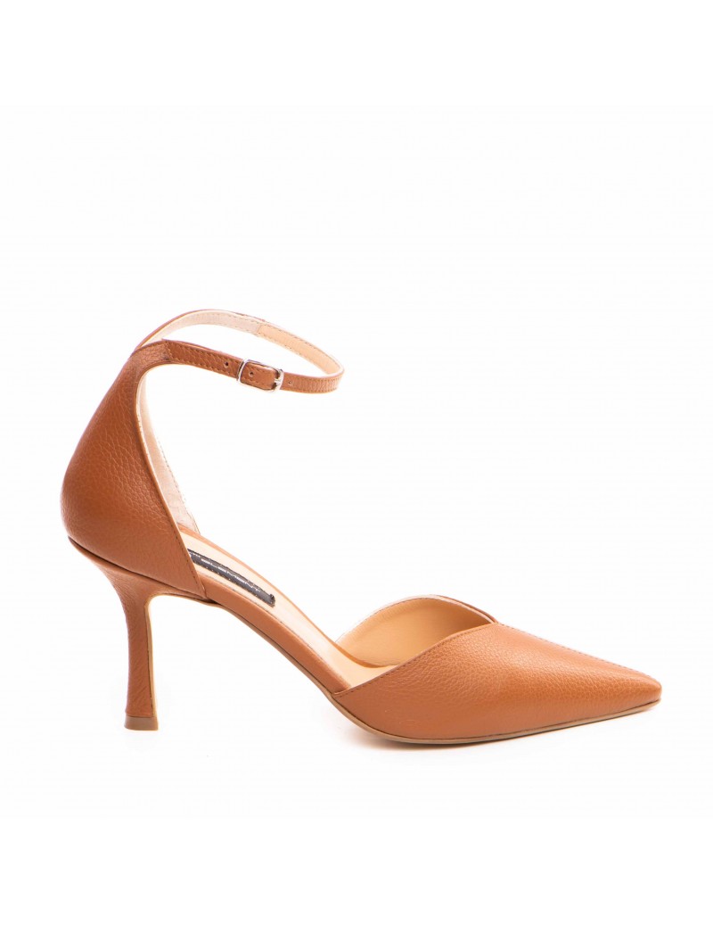 Pantofi stiletto piele naturala Camel Classy