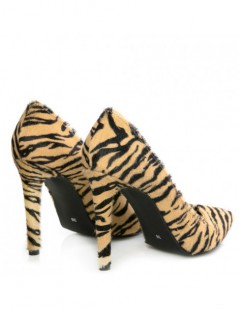 Pantofi stiletto piele naturala Tiger Print - The5thelement.ro