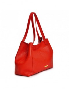 Geanta Dama Piele Naturala Red Shopper - The5thelement.ro