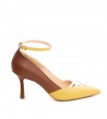 Pantofi stiletto piele naturala Camel Yasmina