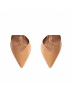 Pantofi stiletto piele naturala Bej Freya - The5thelement.ro