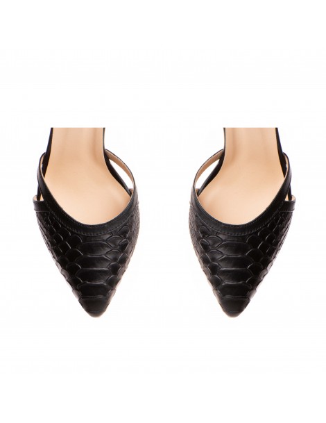 Pantofi stiletto piele naturala Negru Cassandra - The5thelement.ro