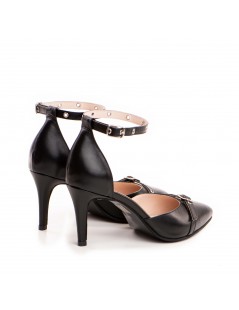 Pantofi stiletto piele naturala Negru Fiore - The5thelement.ro