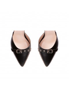Pantofi stiletto piele naturala Negru Fiore - The5thelement.ro