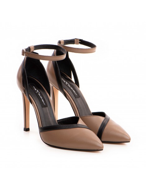Pantofi stiletto piele naturala Grej Renee - The5thelement.ro