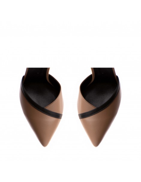 Pantofi stiletto piele naturala Grej Renee - The5thelement.ro