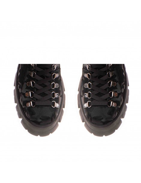 Bocanci dama Piele Naturala Negru Camo - The5thelement.ro