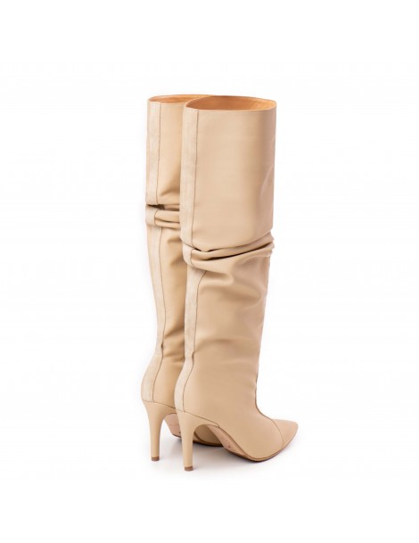 Cizme dama Piele Naturala Crem Dune - The5thelement.ro