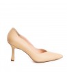 Pantofi stiletto piele naturala Crem Amalia