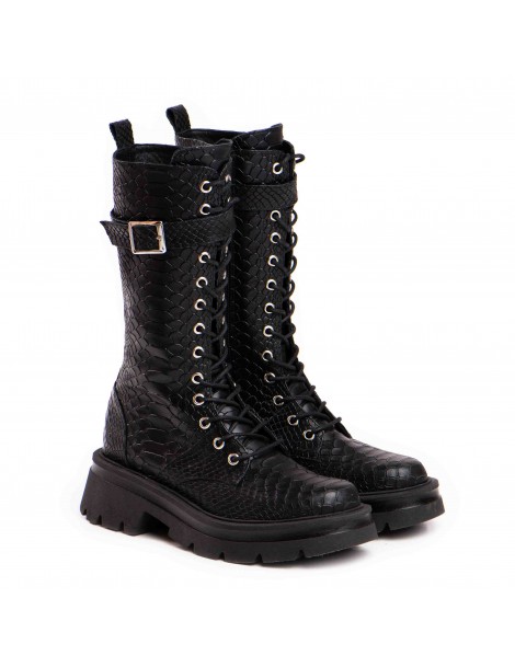 Bocanci dama Piele Naturala Negru Onyx - The5thelement.ro