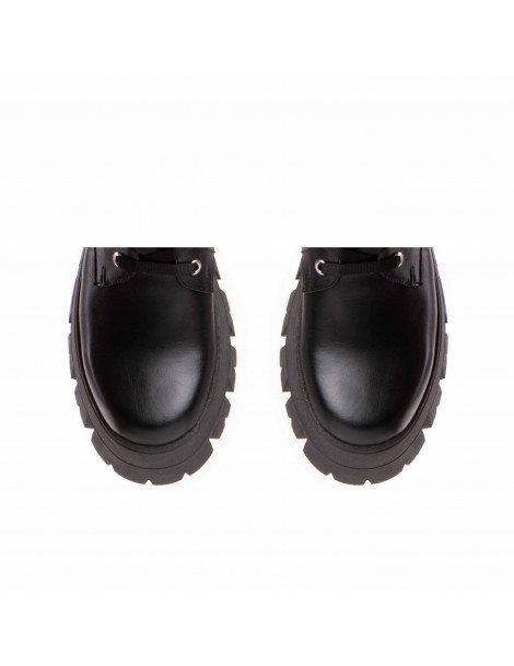 Bocanci dama Piele Naturala Negru Punk - The5thelement.ro