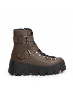 Bocanci dama Piele Naturala Khaki Zara - The5thelement.ro