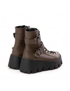 Bocanci dama Piele Naturala Khaki Zara - The5thelement.ro