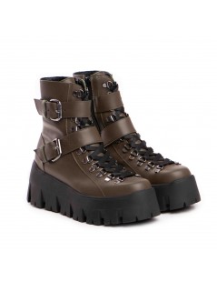 Bocanci dama Piele Naturala Khaki Zara - The5thelement.ro