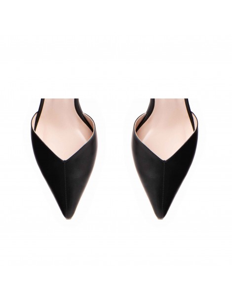 Pantofi stiletto piele naturala Negru Classy - The5thelement.ro