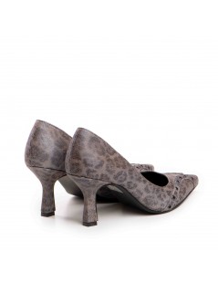 Pantofi stiletto piele naturala Gri Doja - The5thelement.ro