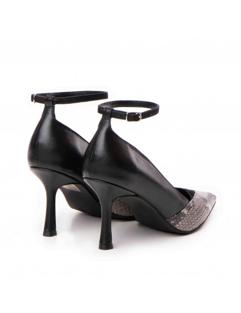 Pantofi stiletto piele naturala Negru Yasmina - The5thelement.ro