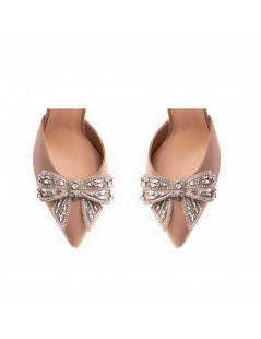 Pantofi Piele Naturala Dama Bej Cristal - The5thelement.ro
