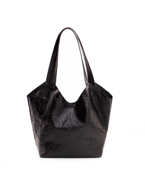 Geanta Dama Piele Naturala Negru Creponat Aylin - The5thelement.ro