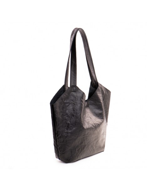 Geanta Dama Piele Naturala Negru Creponat Aylin - The5thelement.ro