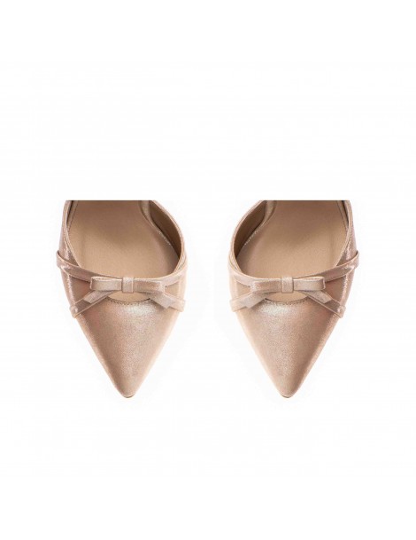 Pantofi stiletto piele naturala Bej Sidefat Tessa - The5thelement.ro