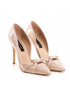 Pantofi stiletto piele naturala Bej Sidefat Tessa - The5thelement.ro