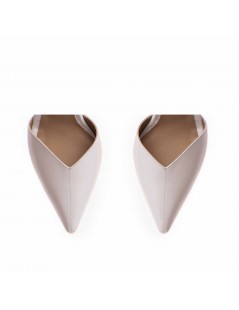 Pantofi stiletto piele naturala Alb Classy - The5thelement.ro