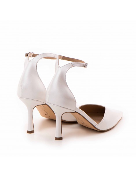 Pantofi stiletto piele naturala Alb Classy - The5thelement.ro