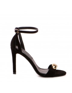 Sandale piele naturala Negru cu accesoriu - The5thelement.ro