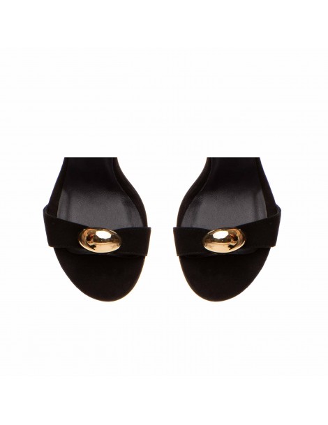 Sandale piele naturala Negru cu accesoriu - The5thelement.ro